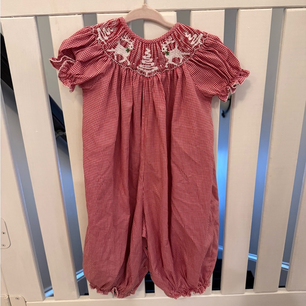 Christmas Red Gingham Baby Romper